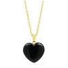 Gempires Natural Black Obsidian Heart Pendant Necklace, 20 mm Heart