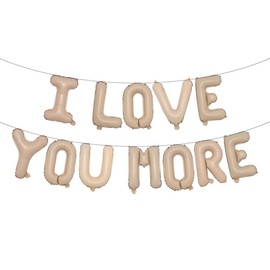 16 Inch I LOVE YOU MORE Alphabet Letters Foil Balloons Set for Valentines Day,Propose Marriage,Wedding Party,Anniversary Backdrop Party Supplies for her,girlfriend (I LOVE YOU MORE Caramel)