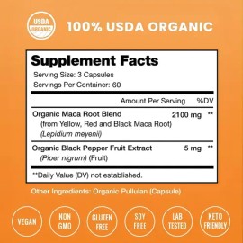 NutraChamps Maca 2100 mg 180 Cápsulas Sin Sabor Energía y Rendimiento