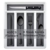 HaWare 49-Piece Black Silverware Set with Flatware Drawer Organizer, Stainless