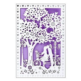 Laser greeting card approx. 12 cm x 18 cm with coloured insert and envelope