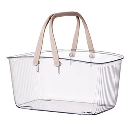 Clear Shower Storage Basket with Handle Drainage Holes Lightweight Shower Toiletry Organizer Bin