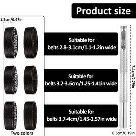 7 Pack Leather Belt Loop Keepers, Leather Loop Stays Retainer Band for Men for Pants Sew on Wide Belts Buckle to Hold Extra Length Straps in Place 4mm Puncher for 1.1" - 1.57" (28mm-40mm) Wide Straps