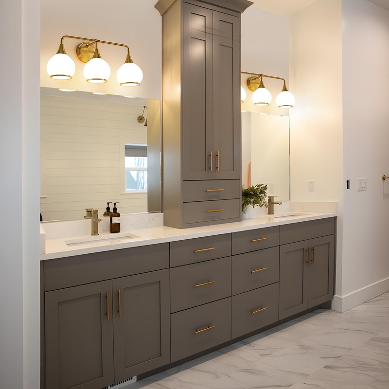 HAHZT Brushed Gold Bathroom Light Fixtures 3-Lights Vanity Lights with