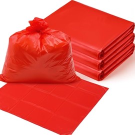 Feifeiya 50 Pack Biohazard Waste Bags 30 Gallon Red Trash Liner 31.5" x 35.4" No Leak Trash Bags for Hospital Use Infectious Waste Disposal