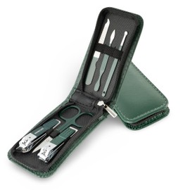 Made Easy Kit Portable Nail Clipper Set – 6-Piece Travel Manicure Kit for Men & Women – Includes Nail Clippers, Scissors, File & Grooming Tools in Compact Zip Pouch (Green)