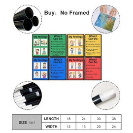 Zones of Regulation Poster, Feelings Posters, Feelings Chart For Kids, Emotions Poster, Autism Sensory Products 03 Canvas Poster Bedroom Decor Sports Landscape Office Room Decor Gift Unframe-style Unf