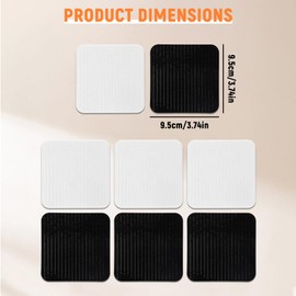 Focenat Pack of 8 Slip-On Mats for Carpets, 10 x 10 cm Non-Slip Carpet Underlay, Carpet Stopper, Non-Slip Carpet Mat, Carpet Gripper for Hardwood Floors, Marble and Mats (Black + White)