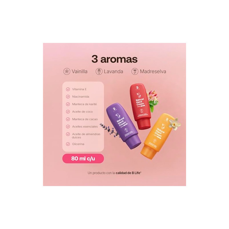 B Life | Kit de 3 cremas para manos con