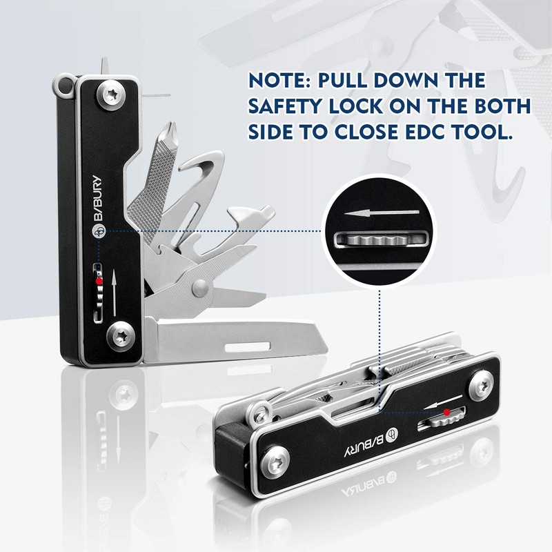 BIBURY EDC Multitool, 10 in 1 Pocket Size EDC Key