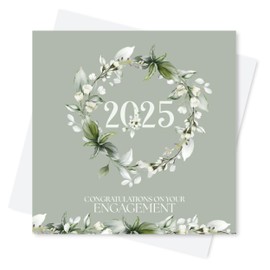 2025 Engagement Card - Congratulations Greeting Card for Engaged Couple - Memento Keepsake (Engaged Card)