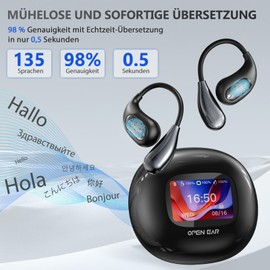 Ki Translator Headphones, 3-in-1 Translation Headphones with Real Time Translation, 135 Languages Headphones Translator Real Time with App, 50H Open Ear Headphones for iOS and Android, Travel and