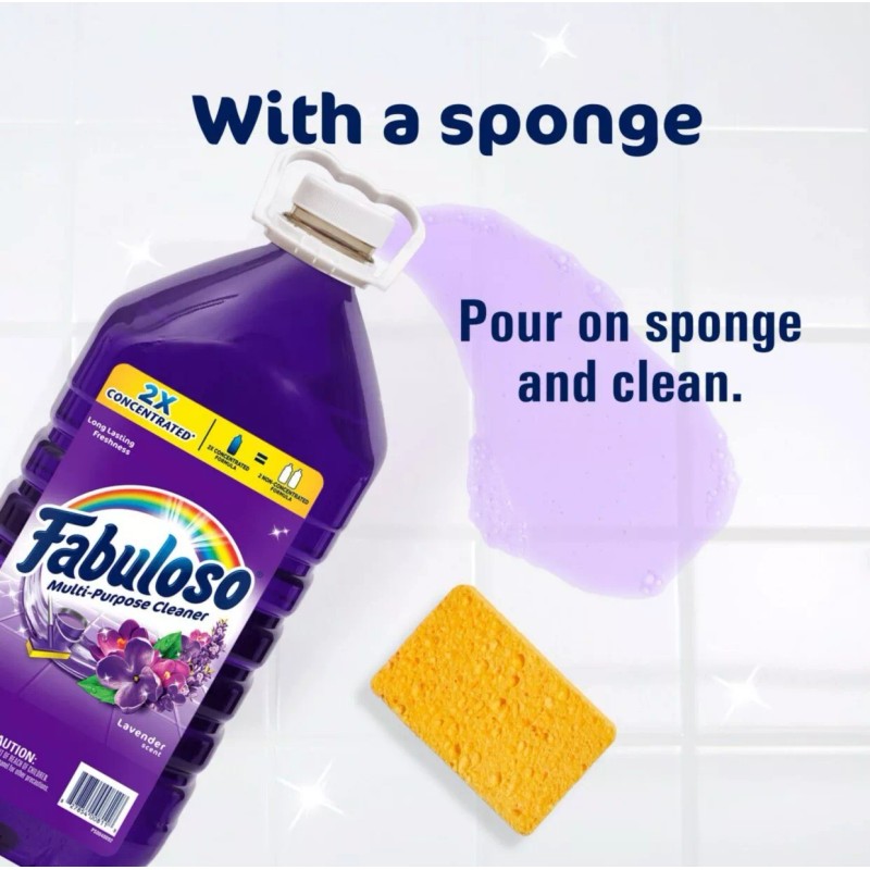 Fabuloso Multi-Purpose Cleaner, 2X Concentrated Formula, Lavender Scent, 210 oz.