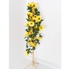 Beferr 4Pcs 7.2FT Artificial Sunflower Vine Hanging Sunflower Garland Silk