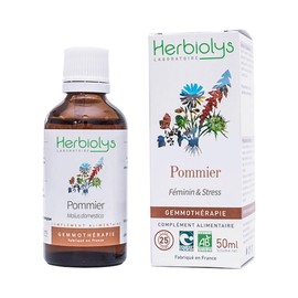 Herbiolys - Organic Apple Bud Macerate | Organic Gemmotherapy | Feminine & Stress | 50ml Bottle