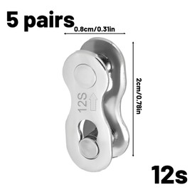 Chain Lock 12 Compartments, 5 Pairs Bicycle Chain Locks for 12-Speed Chains, Quick Release for Bicycle Chains, Ideal for Emergency Repairs and Maintenance