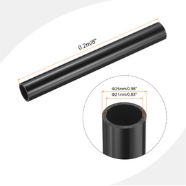 sourcing map PVC Rigid Tube Round Pipe Tubing Hardware Tubing 21mm ID 25mm OD 20cm/8" Length Black High Impact for Water Pipe, Crafts
