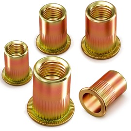 YOOPIN M8 Rivet Nuts, 120PCS Threaded Rivet Nuts, Zinc Plated Carbon Steel Rivnuts, Flat Head Threaded Insert Nuts for Metal Sheets, Electrical Appliances and Industrial Products