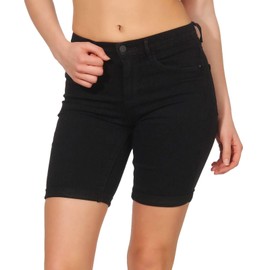 ONLY Female Denim Shorts Onlrain Mid Waist Tight Fitting Shorts, black