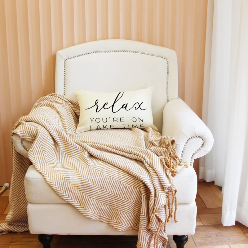 Ogiselestyle Relax You're on Lake Time Throw Pillow Cover, 12