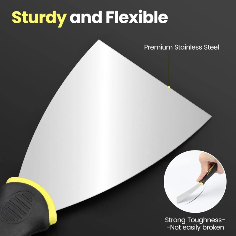 FOVCENT Putty Knife, 5PCS Spackle Knife Set (1, 2, 3,