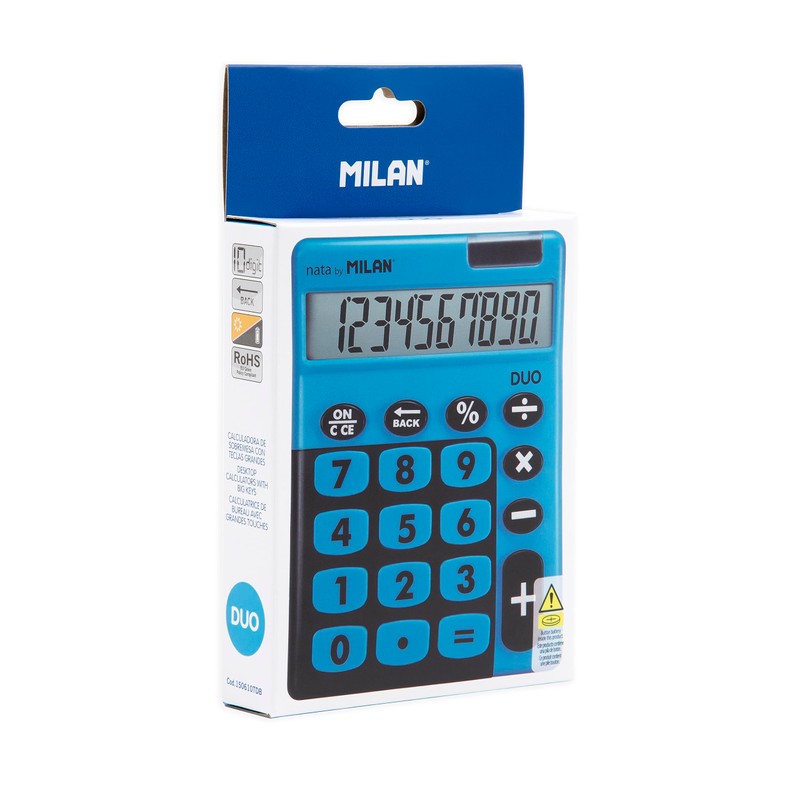 MILAN® Desktop Calculator Box with 10 Digits Duo Blue