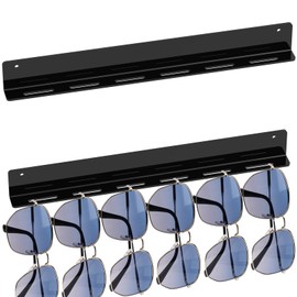 Linkidea Extra Large Sunglasses Organizer 2 Pack Wall Mount Glasses Holder Sunglasses Display Stand Sunglasses Storage Organizer Compatible with Persol PO3311S GUCC1, black
