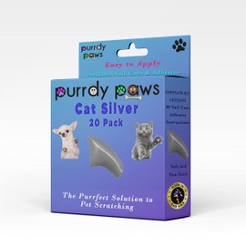 Purrdy Paws Soft Nail Caps for Cat Claws Metallic Silver