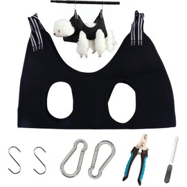 RJFUJP Dog Grooming Hammock, Dog Sling for Nail Clipping/Trimming, Pet Grooming Restraint Bag with 2 Hooks for Small Medium Dogs Cat Nail Cutting Claw Care Ears Care Washing Bathing