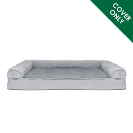 Furhaven Replacement Dog Bed Cover Plush & Suede Sofa-Style, Machine Washable - Gray, Jumbo (X-Large)