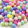 1500PCS Acrylic Round Beads, Matte Frosted Candy Pastel Beads Assorted