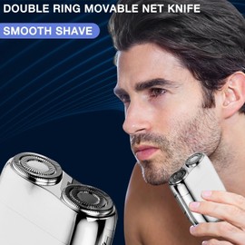 Psycat Mini Dual-Head Electric Shaver, Dual Head Shaver, 2025 Upgrade, Portable, Washable, Rechargeable, Blue