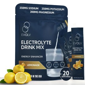 EVOLV Sobres de electrolitos en polvo sobres de electrolitos con palatinosa, sodio y minerales. Bebida de hidratación instantánea para la...          