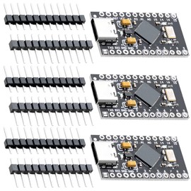 AZDelivery 3 x Pro Micro ATMEGA32U4 5V/16MHz Development Board Microcontroller Module with Bootloader IDE Development Board with 2 Row Pin Header USB C