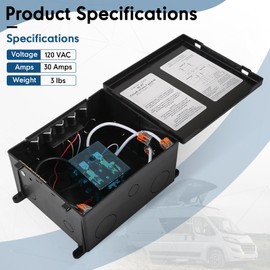 LINKCRO Automatic Transfer Switch，30 Amp Transfer Switch Kit for Inverter/Shore Power/Generators, 120V