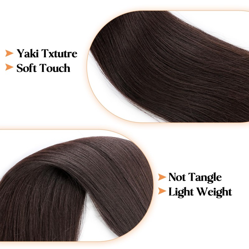 IIFLYDSFA Dark Brown Braiding Hair Pre Stretched for Boho Braids
