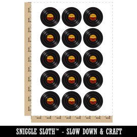 Record Vinyl Music Temporary Tattoo Water Resistant Fake Body Art Set Collection - 15 2" Tattoos (1 Sheet)