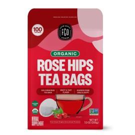 FGO Organic Rosehips Tea, Eco-Conscious Tea Bags, 100 Count, Packaging May Vary (Pack of 1)