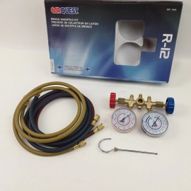 Carquest R-I2 EOP 7404 Heavy-Duty A/C Diagnostic Freon Gauge Brass Manifold Kit