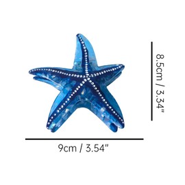 Cute Sea Starfish Hair Clips,Funny Acetate Hair Clip,Fashion Claw Clips for Women,Big Blue