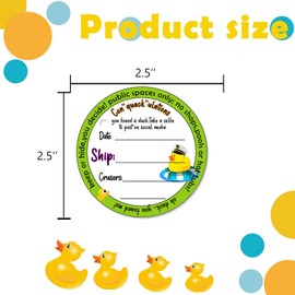 Duck Tags, Cruising Rubber Duck Ducking Game Cards, Cruise Tag, 2.5inches Circle Cruise Tag with Hole and Rubber Bands, 35 Pack (4 Color)