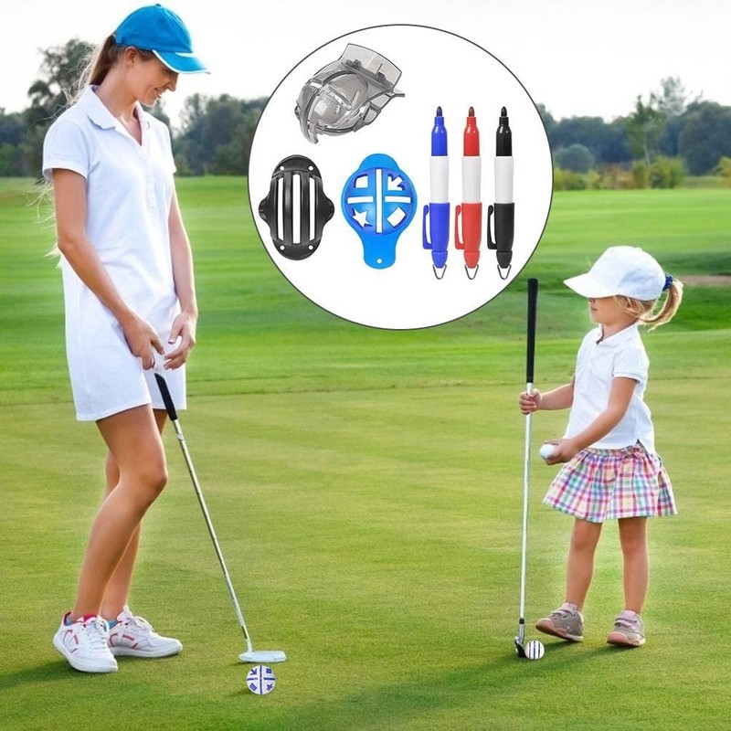 Golf Ball Marker, 12Pcs Golf Ball Marker Alignment Kit 6