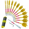 Spade Drill Bit Set, 13pcs Paddle Bits in SAE, 1/4