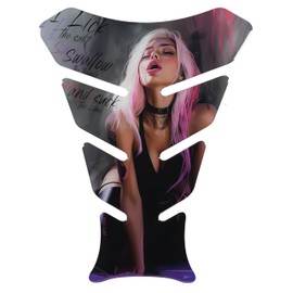 Tankpad Paint Protection Sticker 3D Tequila Harley Fun Saying Hot Woman Pink Grey X509951VA