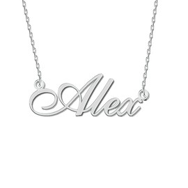 BeautyLiLi Silver Initial Pendant Necklaces Gifts for Valentine's Day Dainty Alex Name Necklace