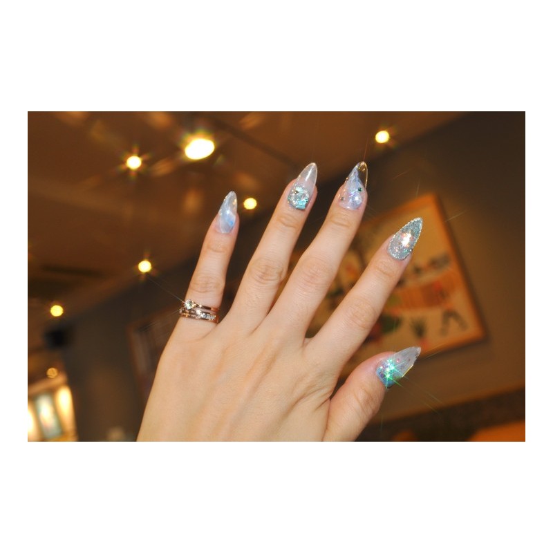 Handmade nail tips - ♀ Siren - Stiletto Blossom /