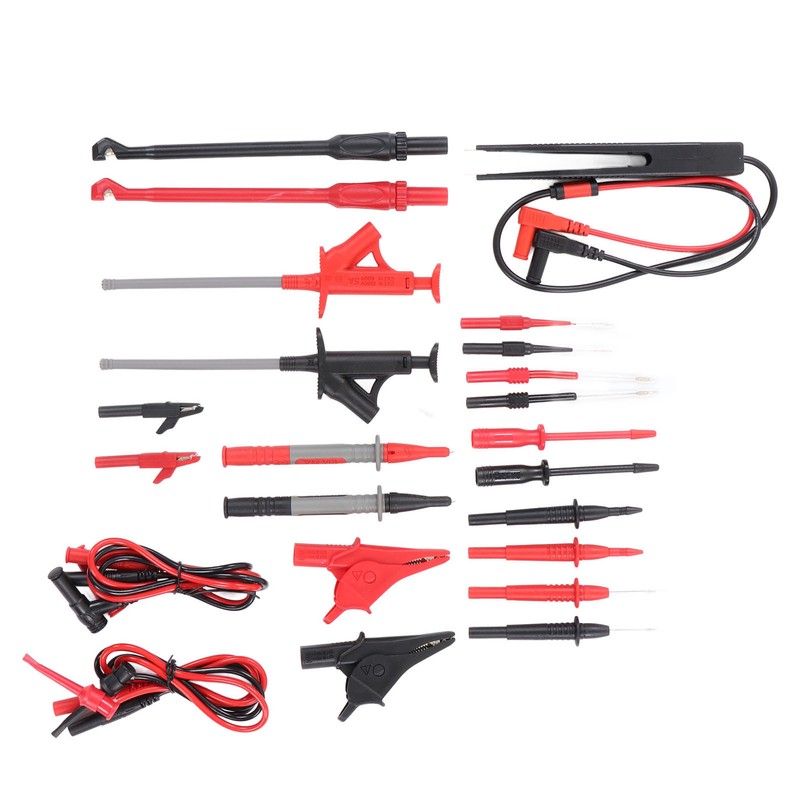 25Pcs Multimeter Test Cable Kit Probe Line Wire Hook Crocodile
