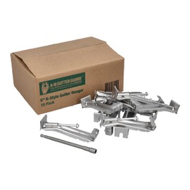 A-M Gutter Guard - 5" K Style Gutter Hangers (10 Pack) - Heavy Duty Hidden Rain Gutter Bracket Support With Speed Screw and Clip - For 5"- K Style Aluminum Gutters - Includes 1/4" x 6" Hex Bit
