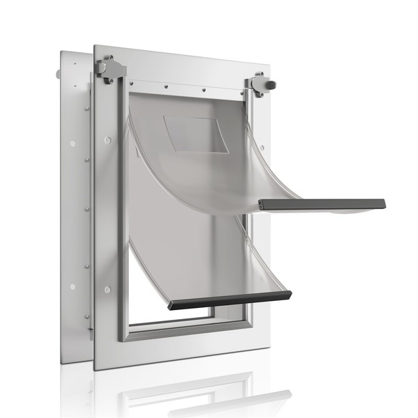 PETOUCH Doggy Door, Iron Doggie Door with Large Flap, Medium