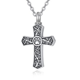TANGPOET Cross Ash Necklace 925 Sterling Silver Gothic Urn Necklace, Urn Necklaces for Ash Pendants, Gifts for Men Women, Sterling Silver